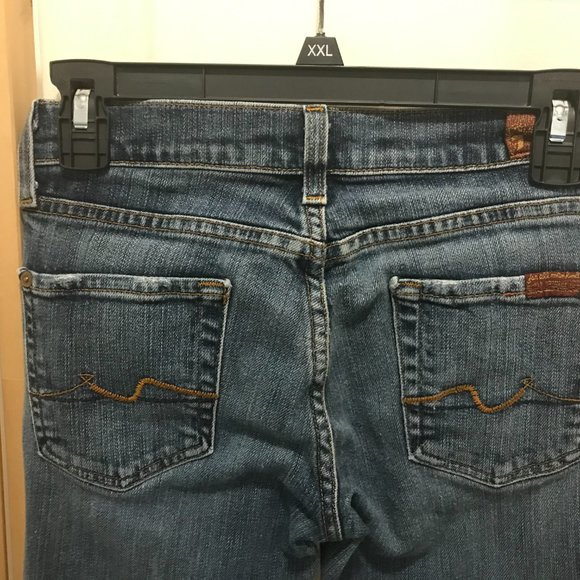 7 For All Mankind Women's Blue Boot Cut Jeans - Picture 6 of 8